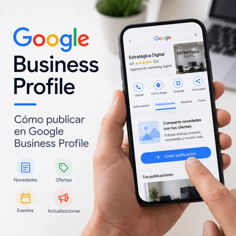 Panel de Google Business Profile mostrando ficha de negocio local optimizada
